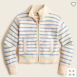 JCrew Boucle Stripe Zip Sweater Jacket